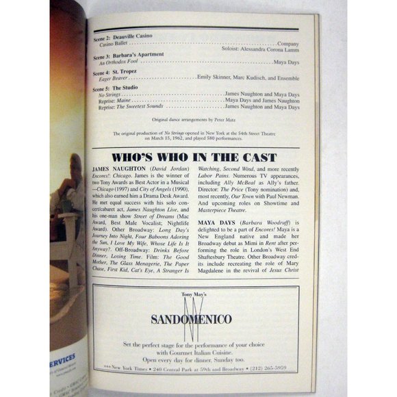 No Strings Encores Playbill 2003 City Center James Naughton Maya Days Paris - Picture 6 of 8